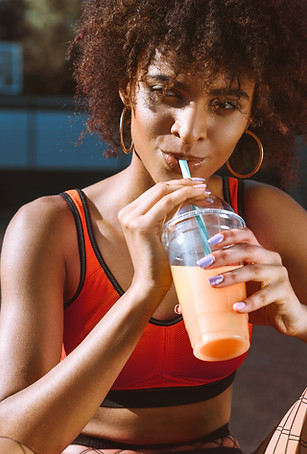 Woman Drinking Juice